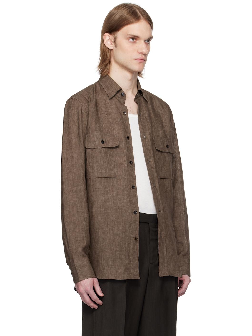 Brown Military Shirt - 2