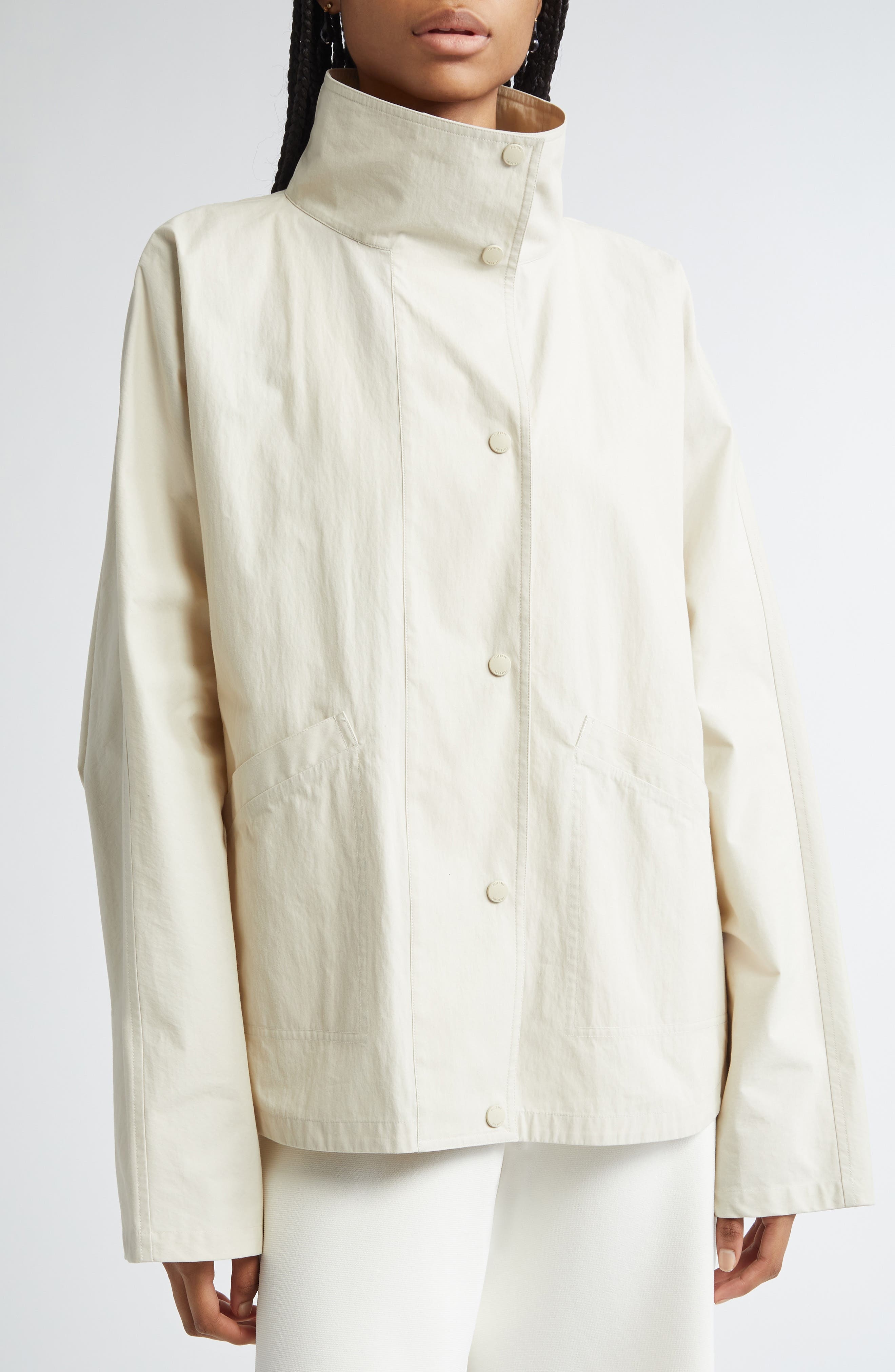 TOTEME Summer Water Repellent Parachute Jacket in Oyster at Nordstrom - 5