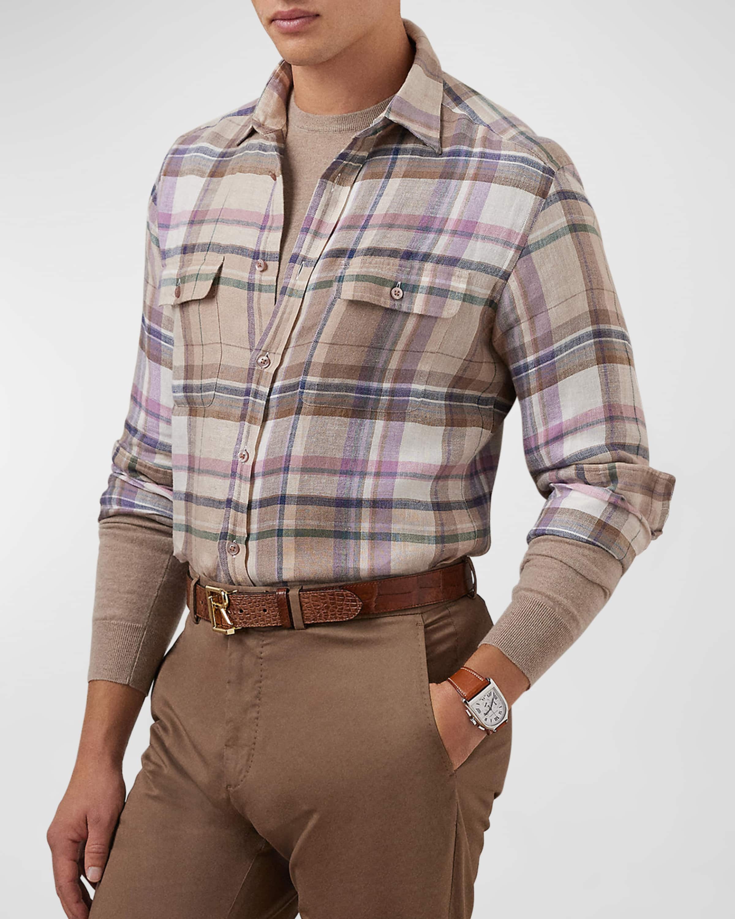 Men's Cooper Plaid Linen Twill Shirt - 2