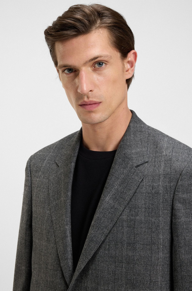 CHECKED RELAXED-FIT JACKET IN STRETCH WOOL 5