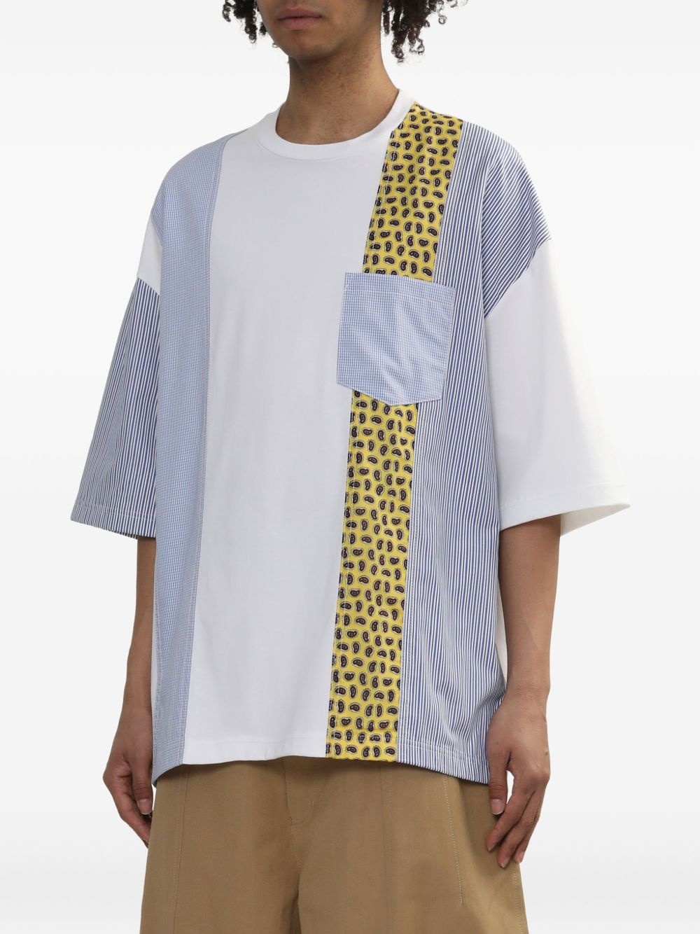 panelled paisley-print T-shirt - 3