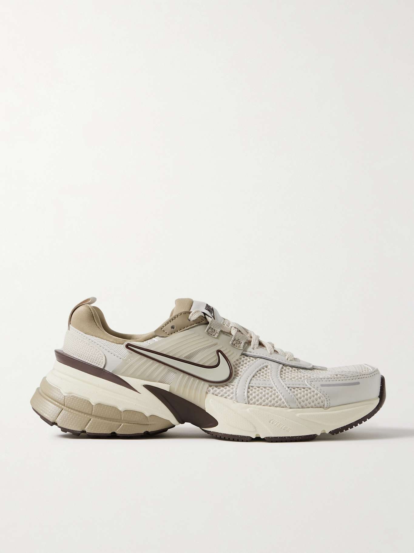 Nike V2K Run rubber and metallic leather-trimmed mesh sneakers | REVERSIBLE