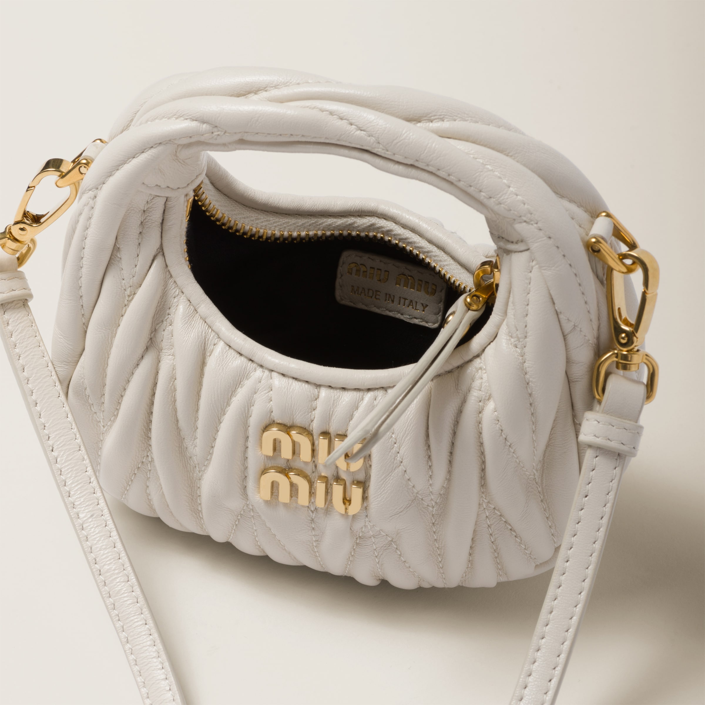 Wander matelassé nappa leather mini hobo pouch - 4
