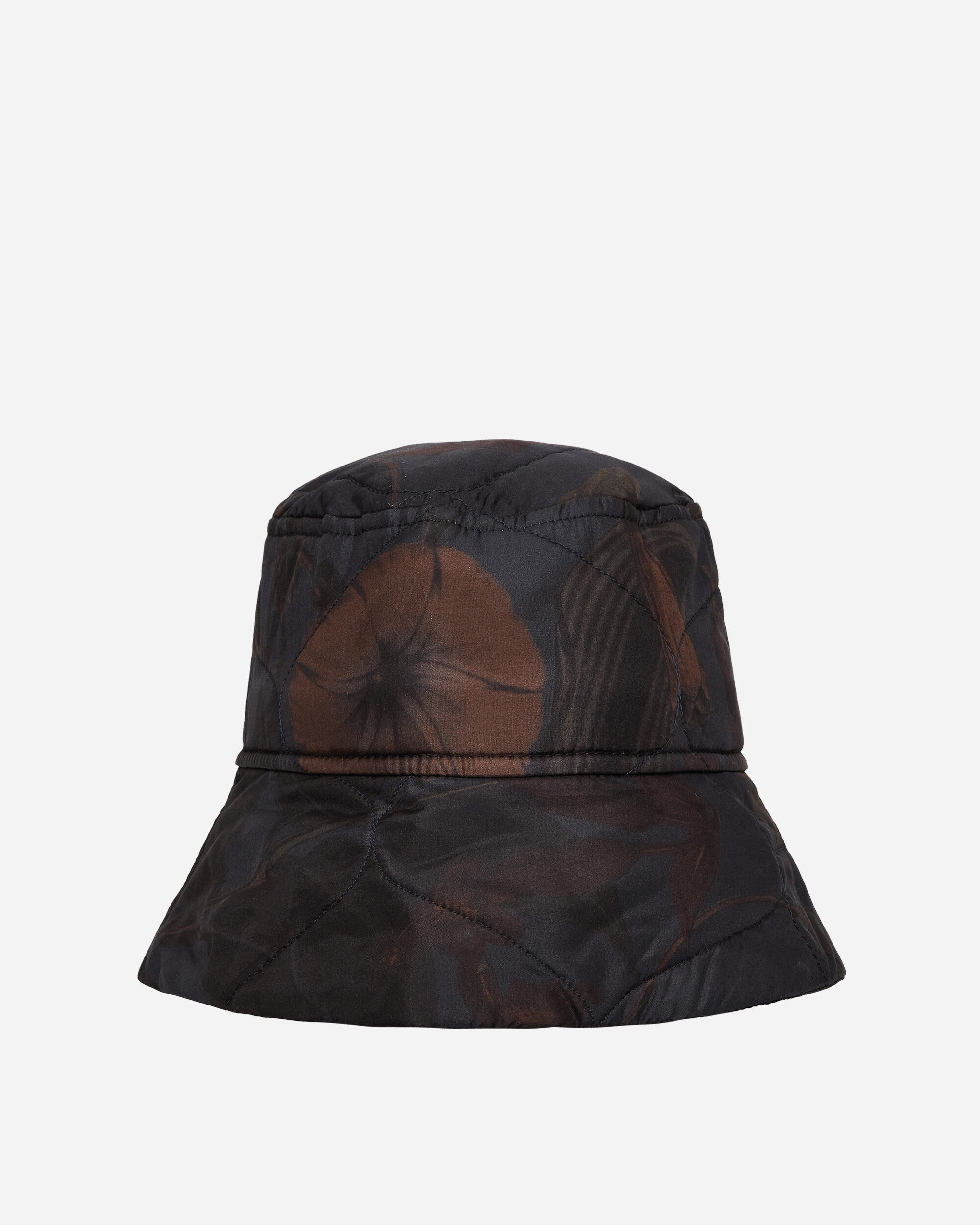 Quilted Floral Bucket Hat Navy - 1