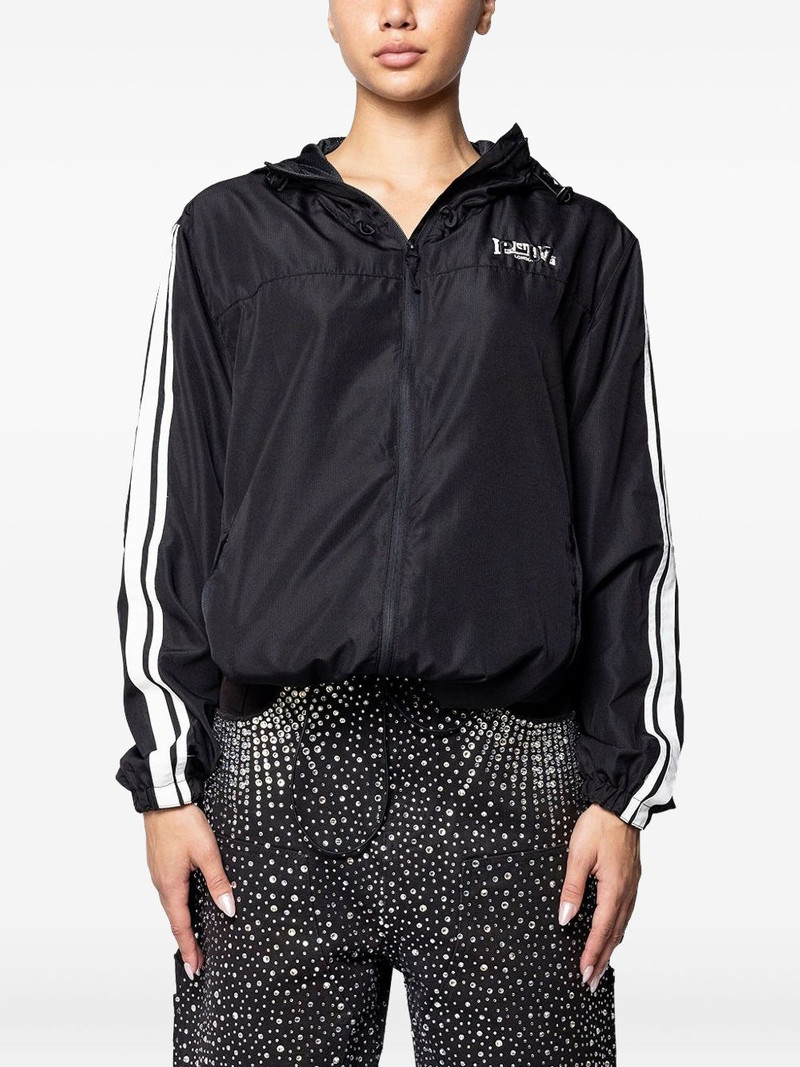 stripe-detail hooded jacket 1