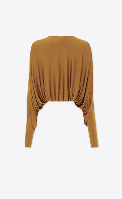 SAINT LAURENT cropped top in shiny jersey outlook