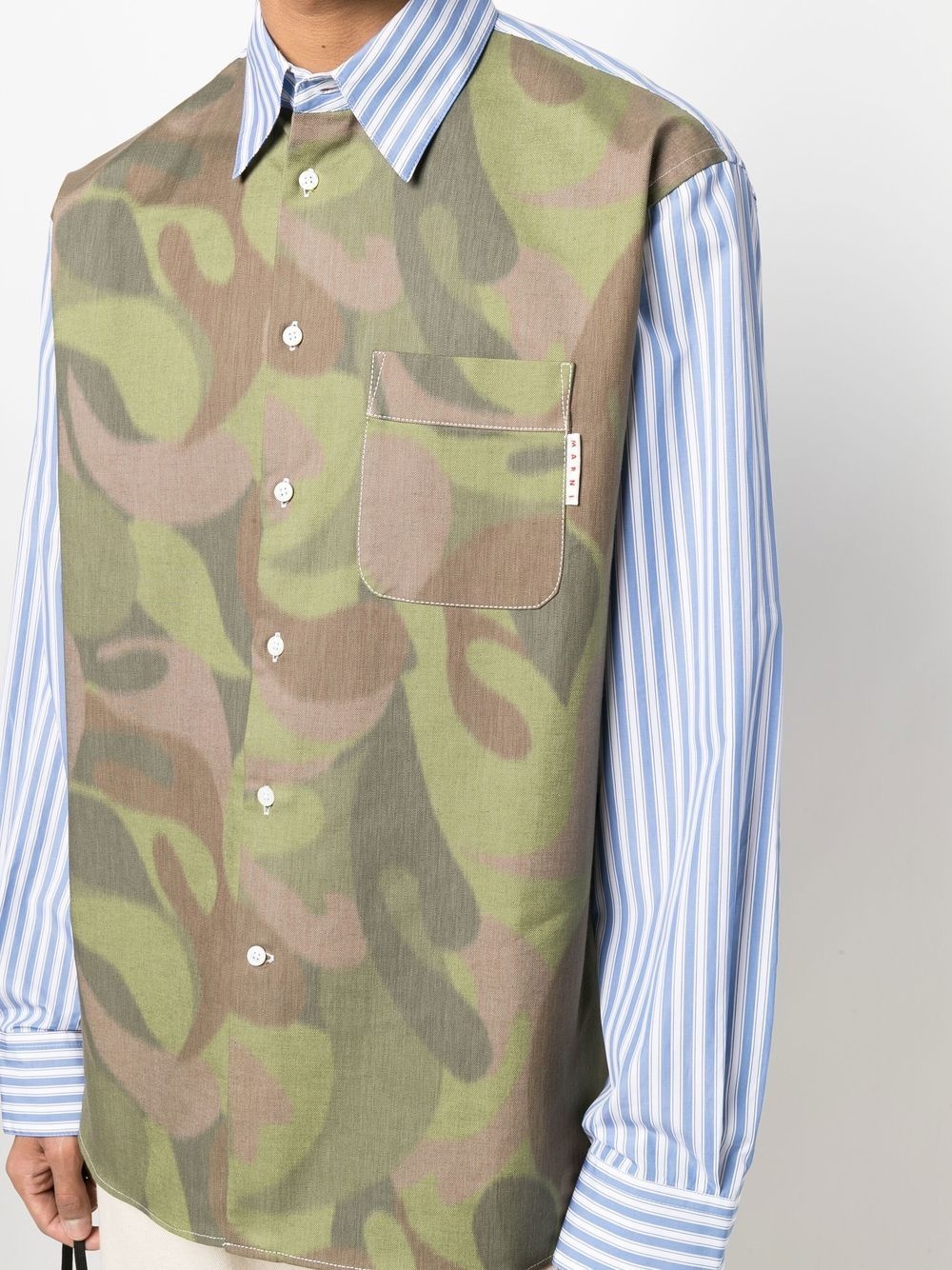 striped camouflage-print shirt - 5