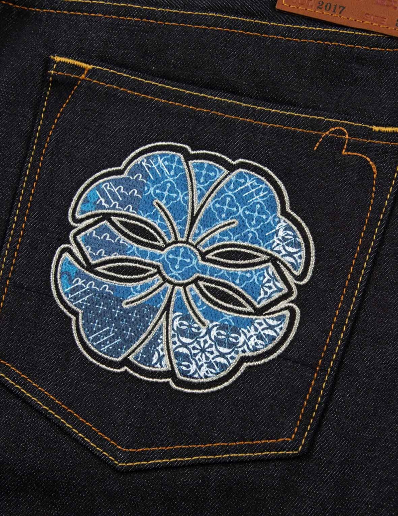 SEAGULL AND KAMON SASHIKO EMBROIDERY CARROT FIT JEANS #2017 7