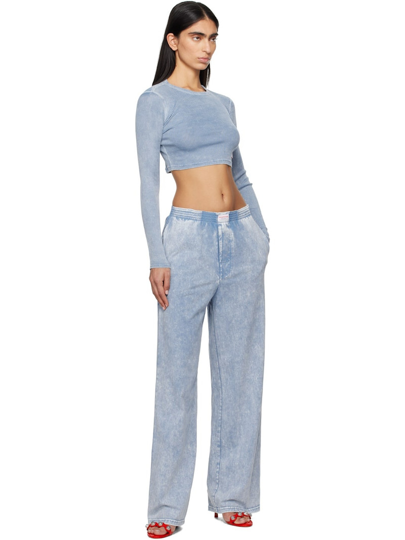 Alexander Wang Blue Cropped Long-Sleeve T-shirt outlook