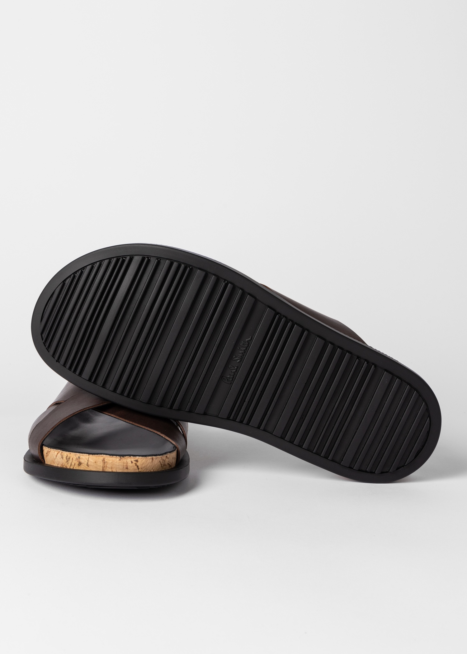 Dark Brown Leather 'Paros' Sandals - 4