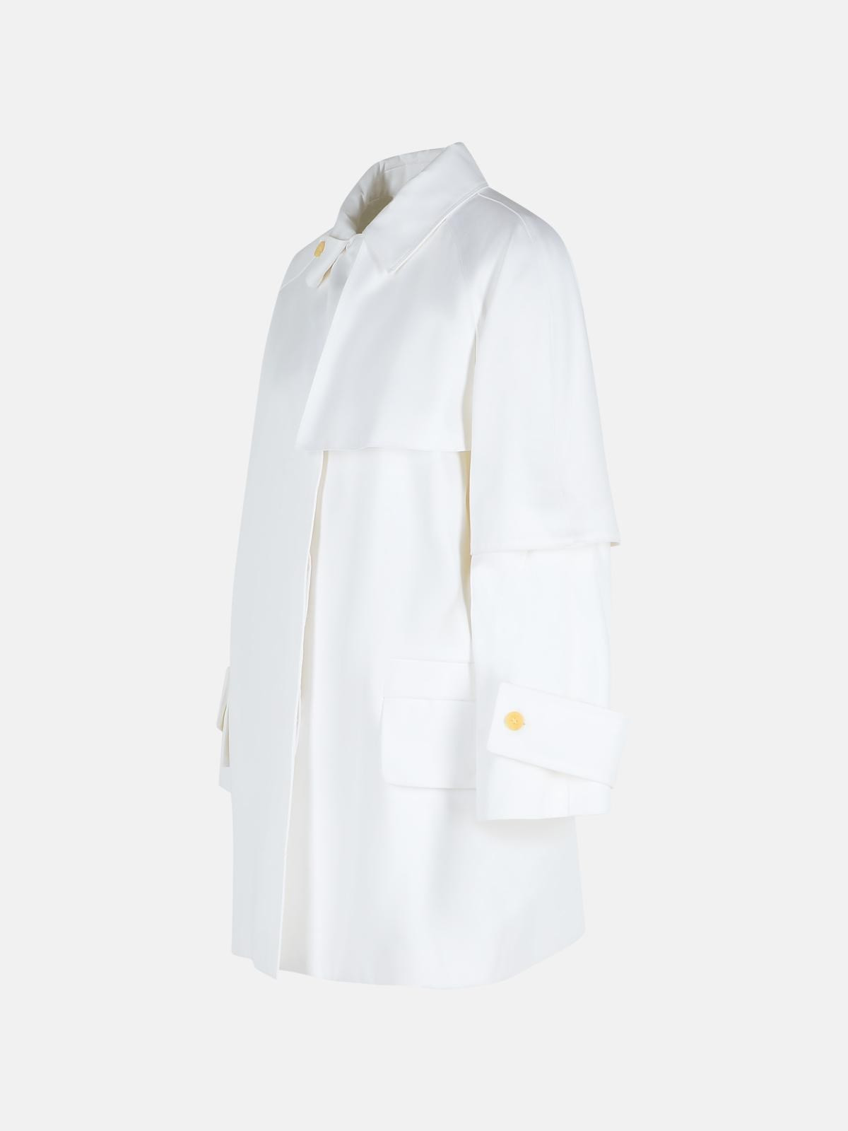 'BABA' WHITE COTTON RAINCOAT - 2