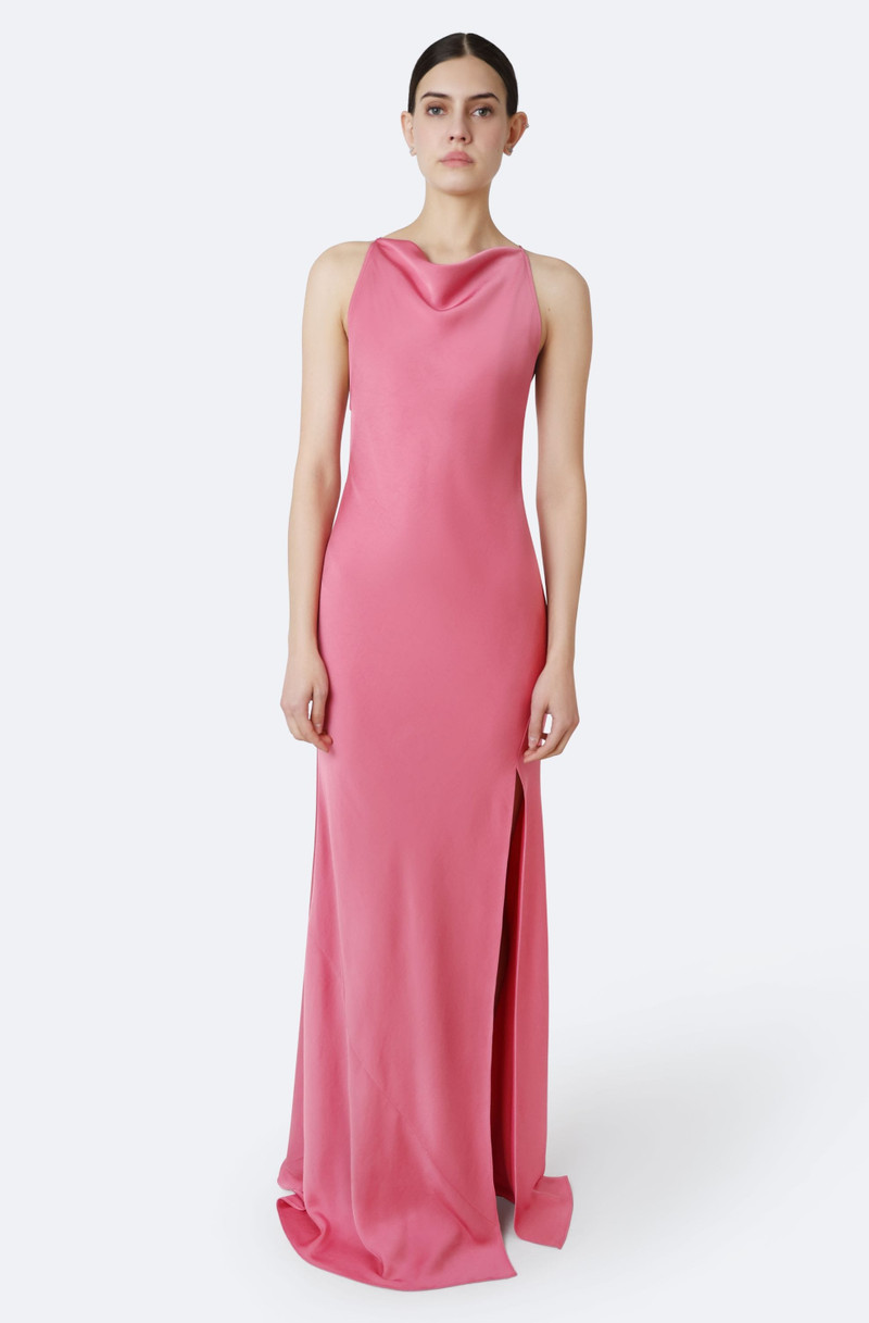 LAPOINTE Lightweight Satin Halter Gown outlook