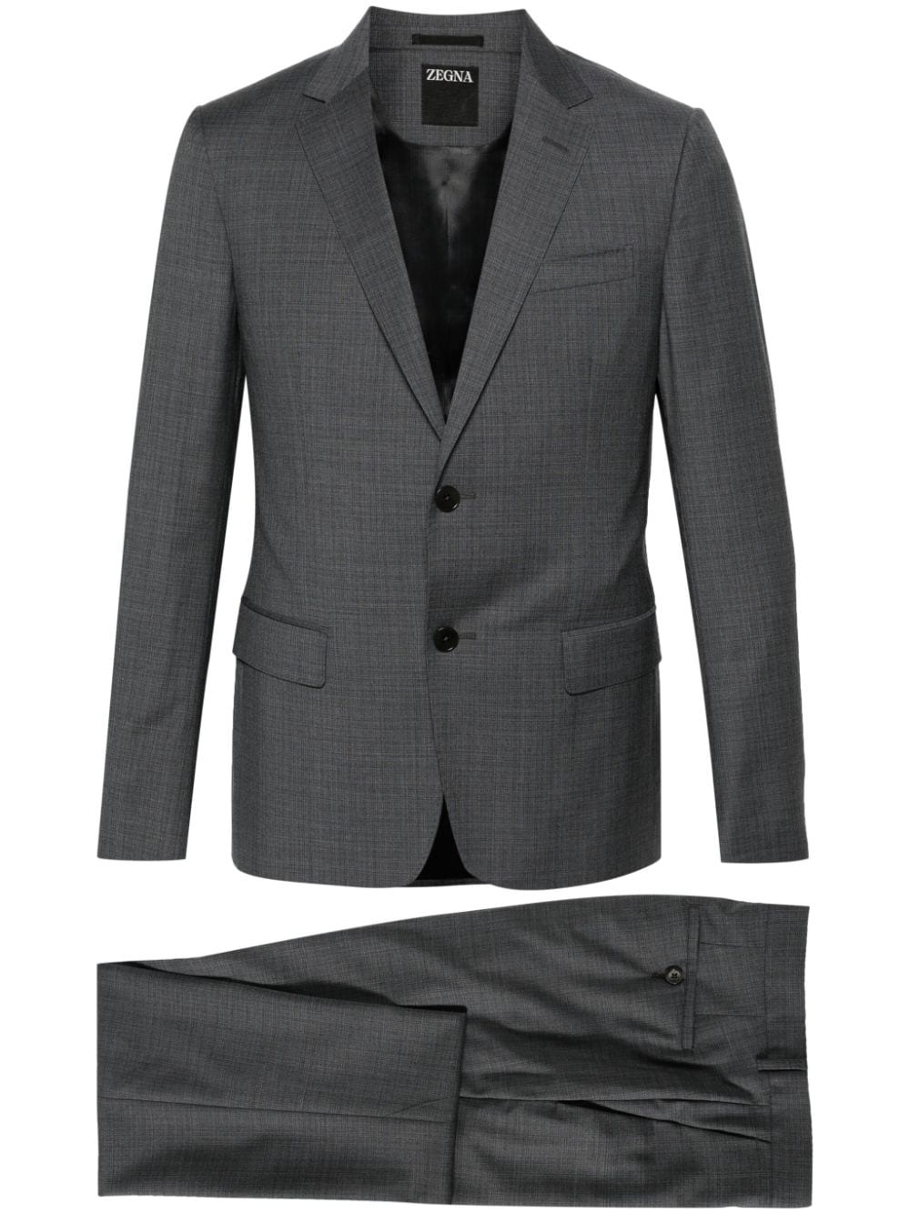 single-breasted wool suit - 1