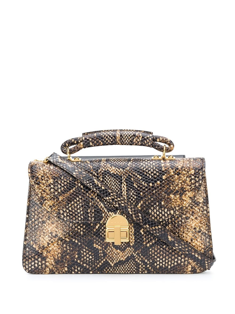 snakeskin-effect shoulder bag - 1