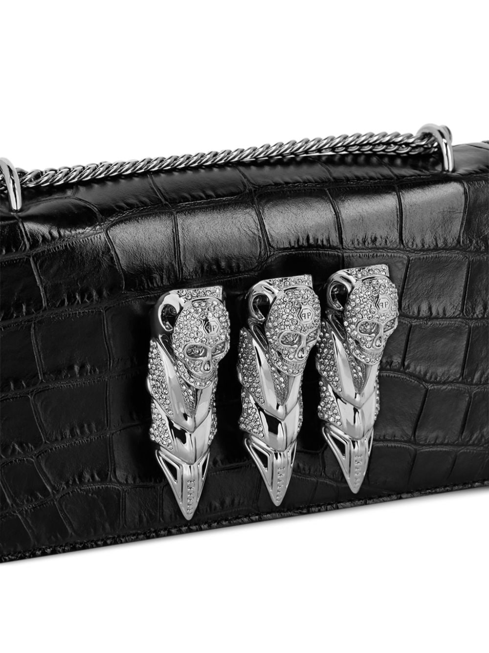 small skull-appliquÃ© shoulder bag - 4