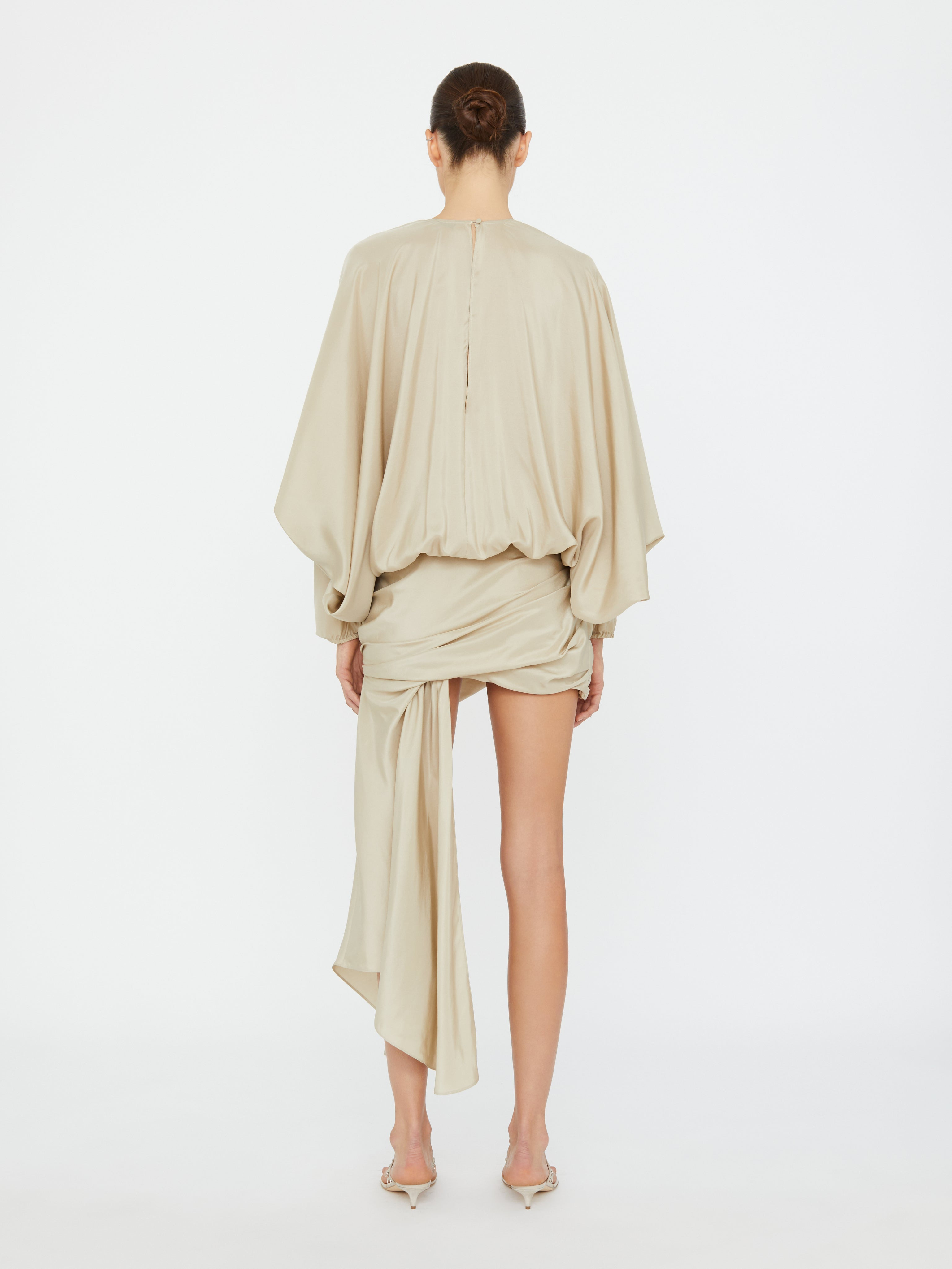 Parachute Silk Drape Mini Dress - 4