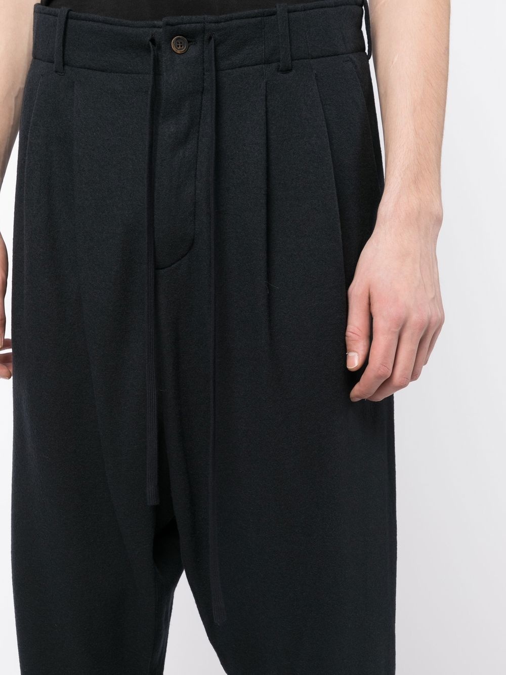 pleated drop-crotch trousers - 5