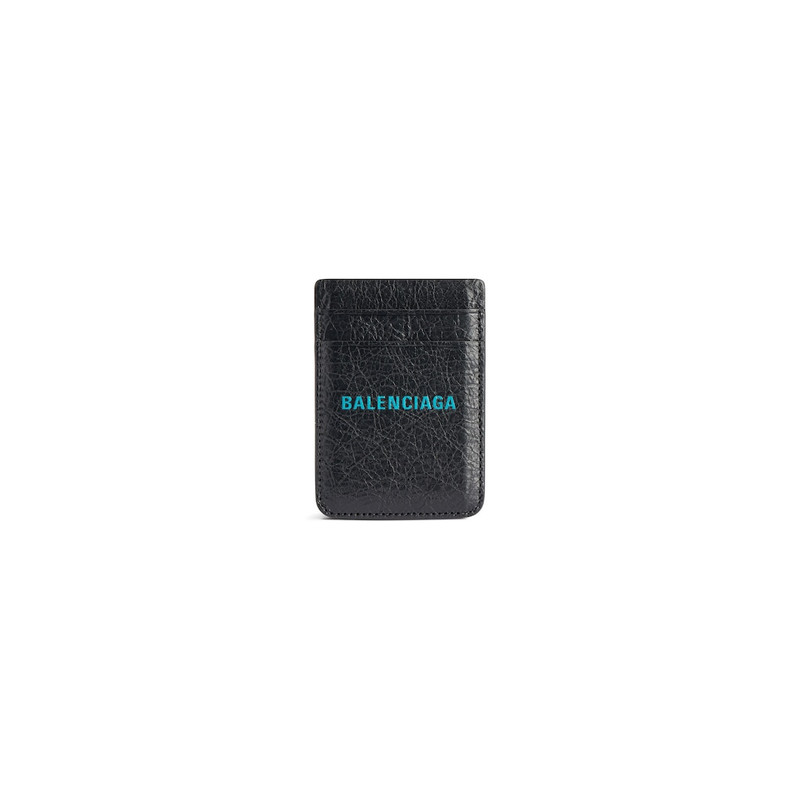 Men's Cash Magnet Card Holder in Black/blue Sky 1