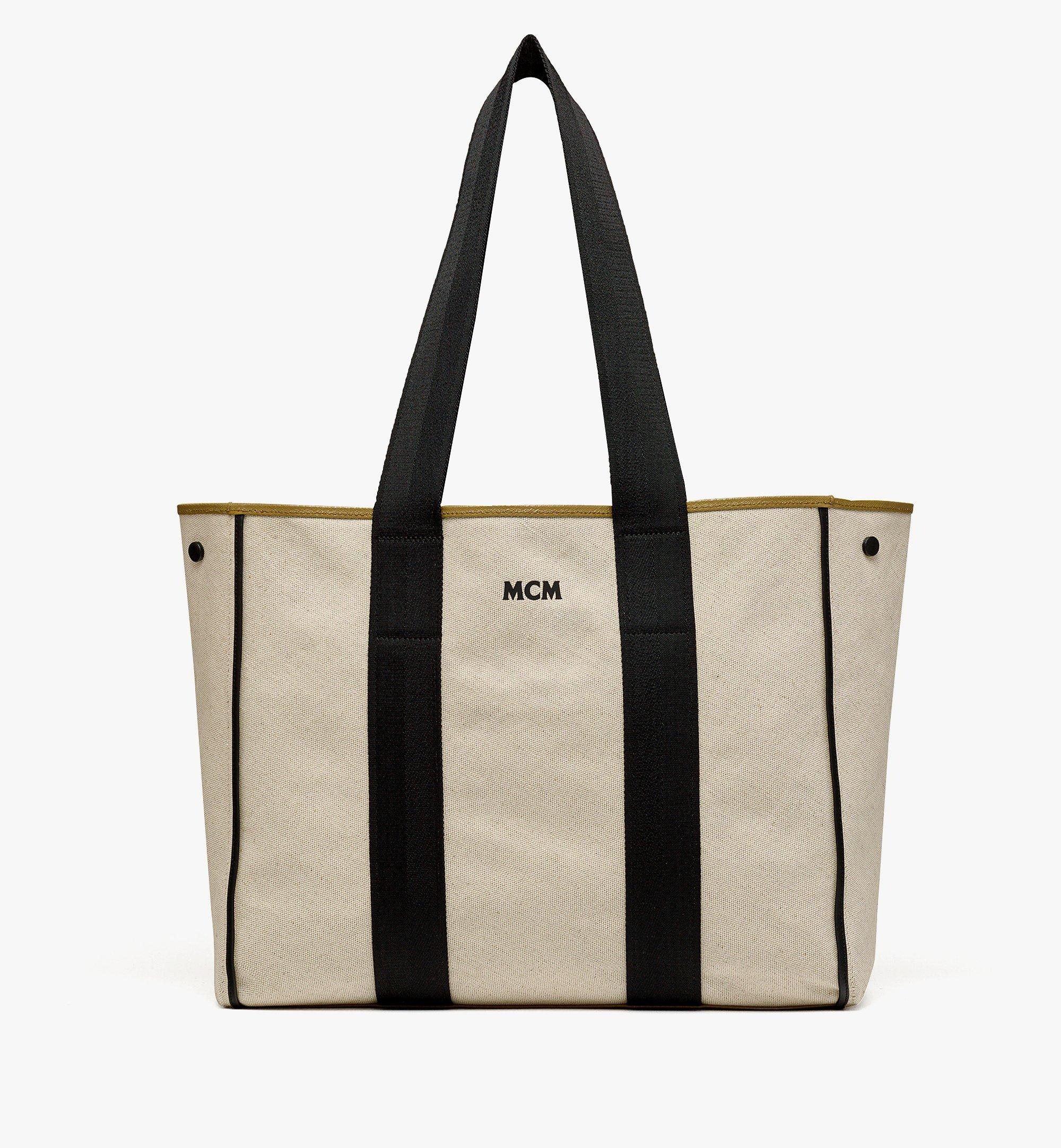 Reversible Diamond Tote in Canvas Leather Mix - 6