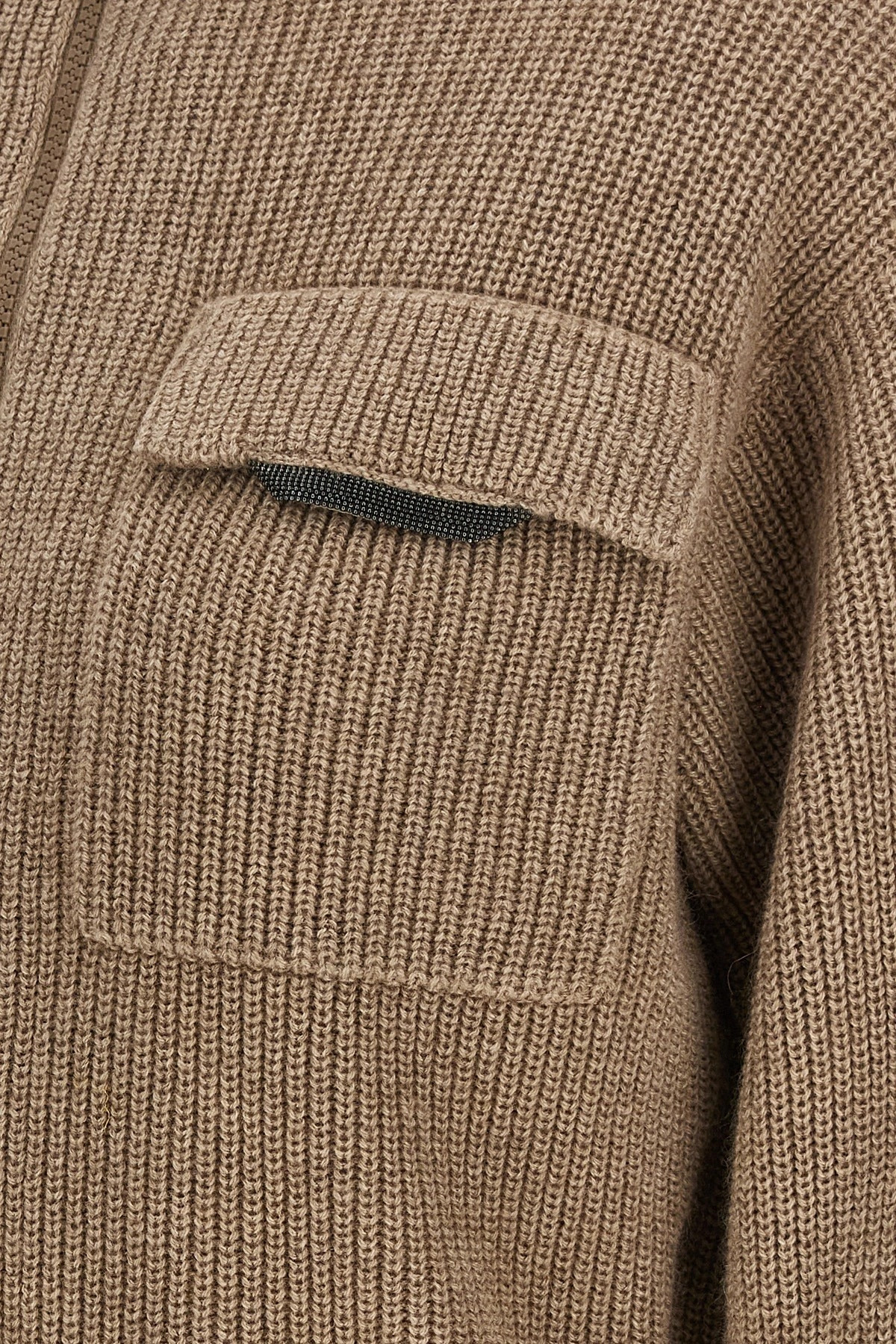 'Shiny Flap Detail' cropped cardigan - 5