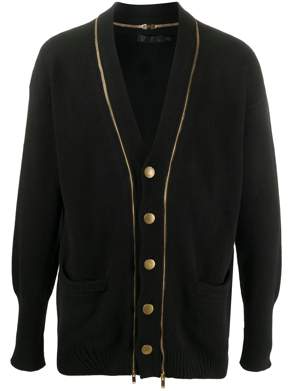 zip detail cardigan - 1