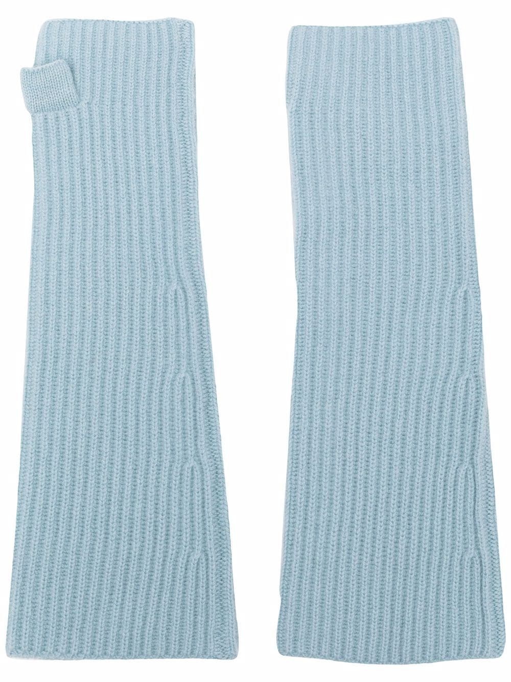 ribbed wool mittens - 1