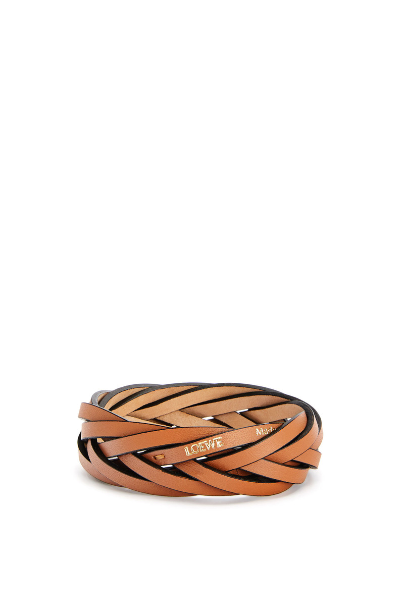 Braided bangle in classic calfskin 1