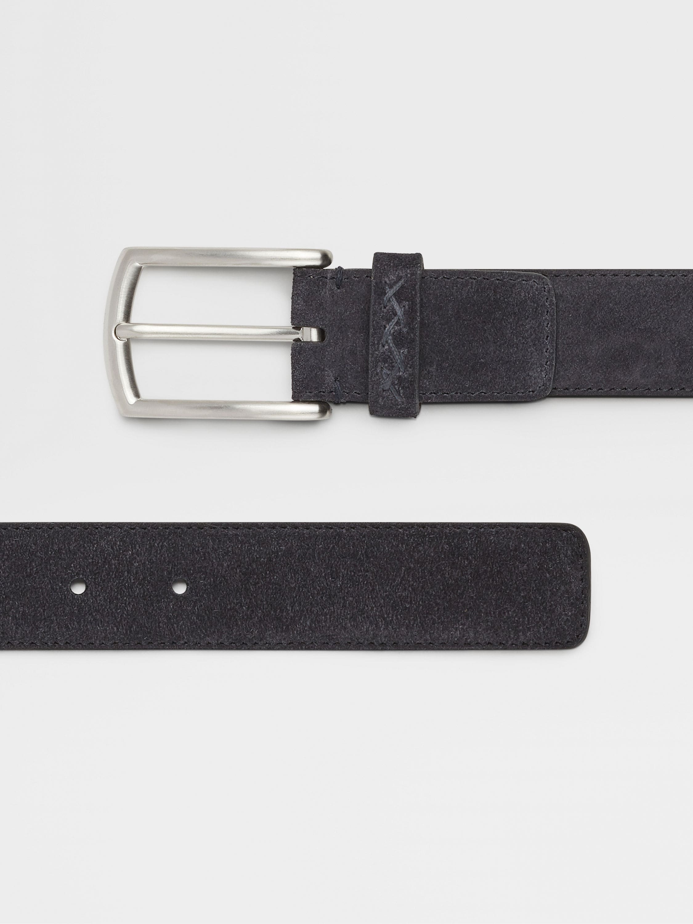NAVY BLUE SUEDE BELT - 2