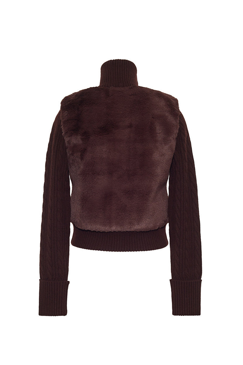 Logan Jacket Faux Fur, Cableknit—Texture, Elevated 3