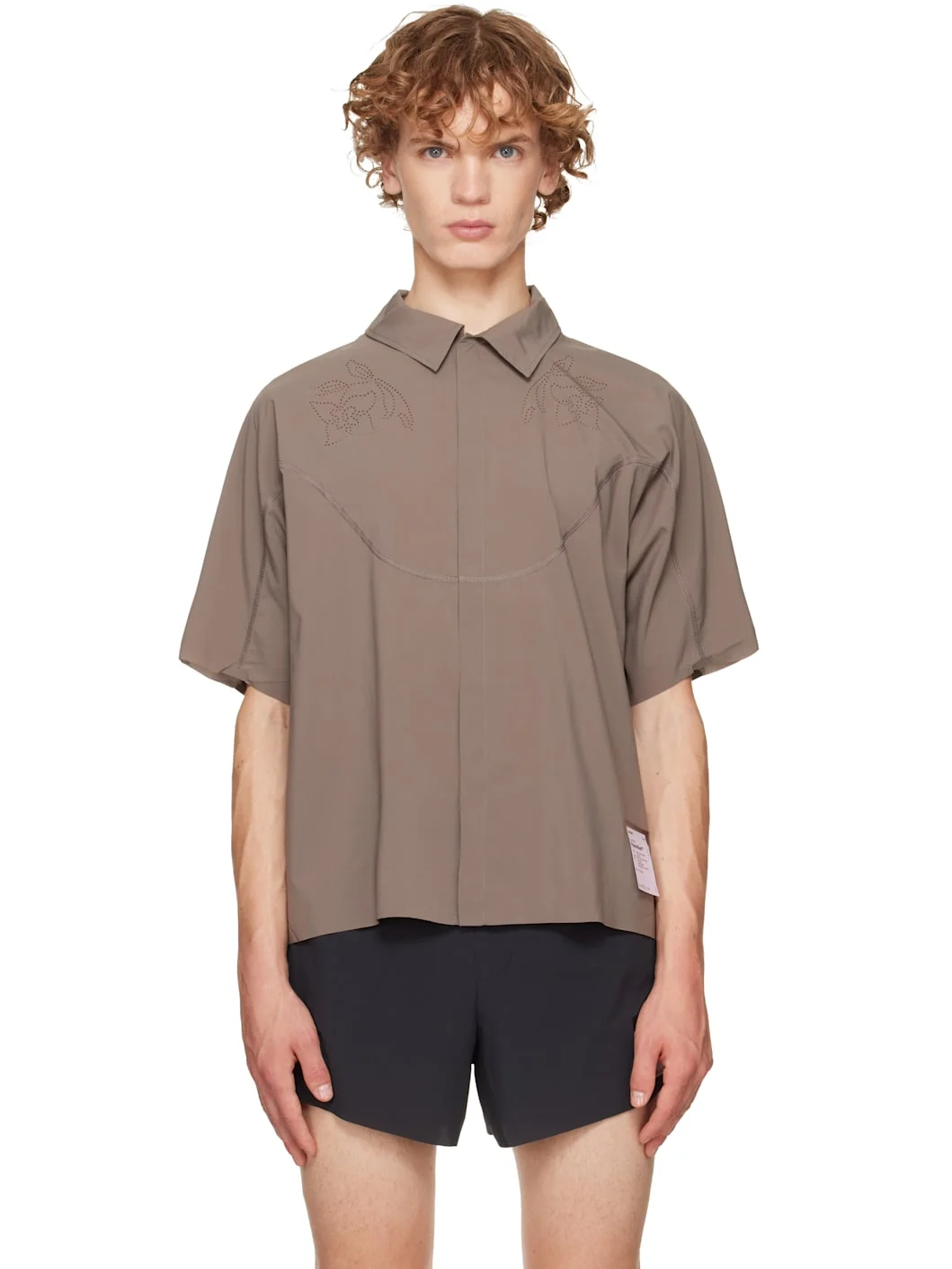Taupe PeaceShell River Short Sleeves Shirt - 1