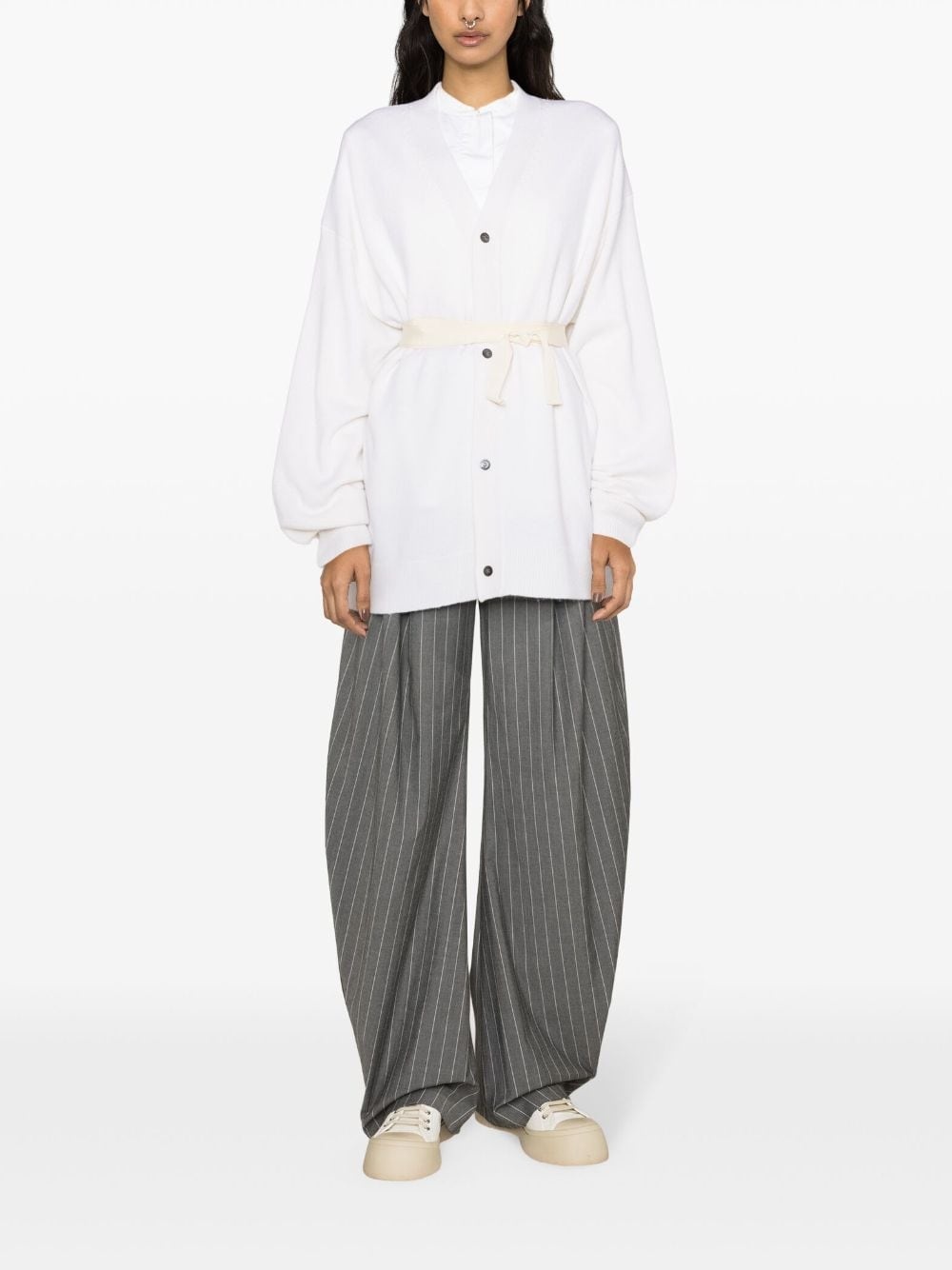 Mask belted cardi coat - 2