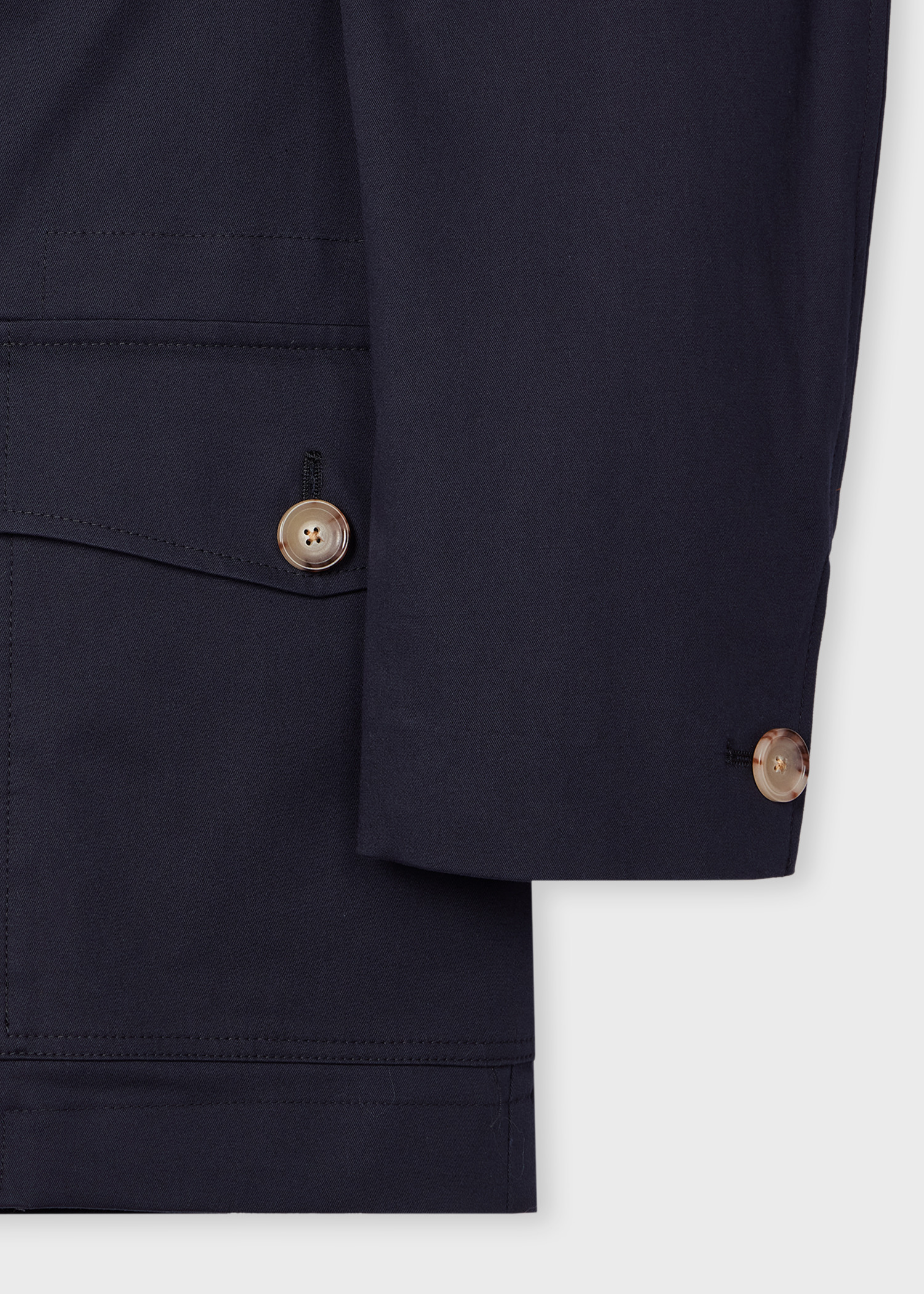 Navy Fine Cotton-Twill Four Pocket Blazer - 3