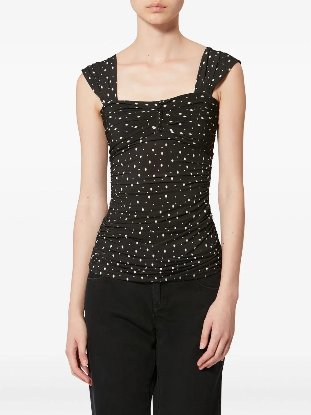 polka-dot gathered Gemina top - 1