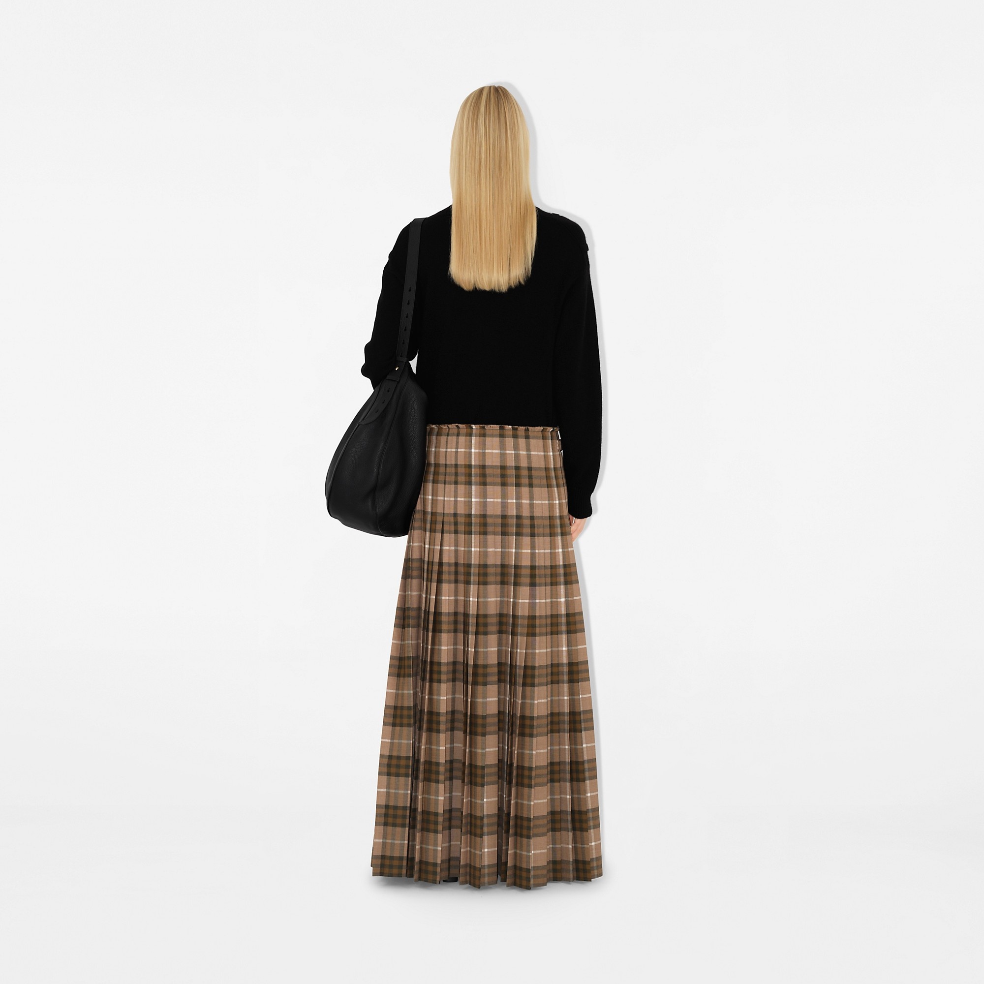 Check Wool Blend Maxi Kilt - 4