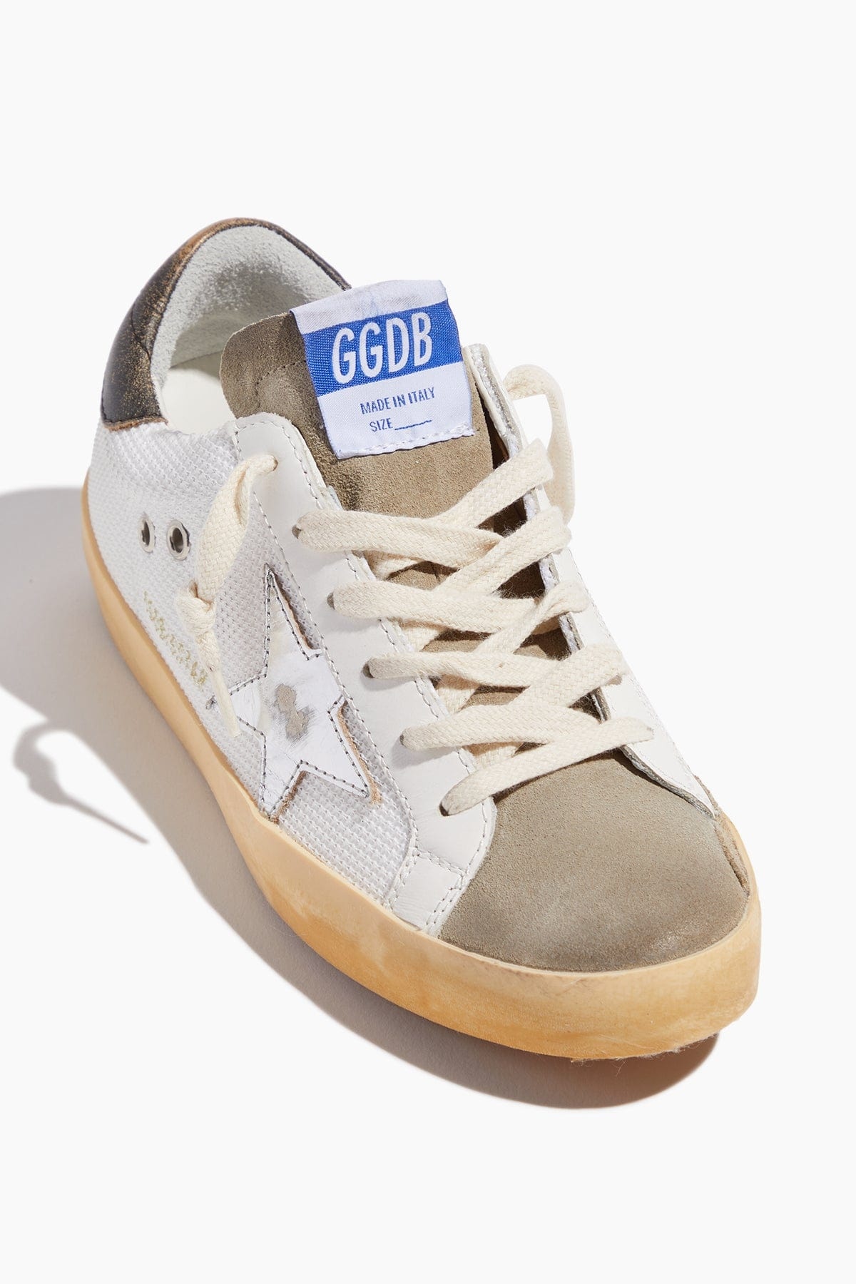 Superstar Net Sneaker in White/Taupe/Silver/Black - 4