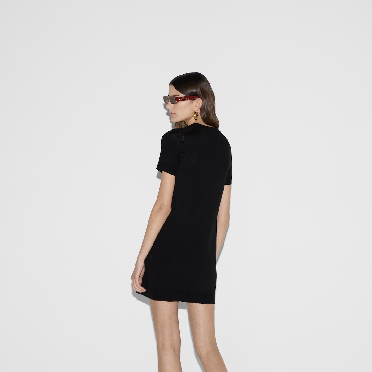 Wool jacquard mini dress - 4