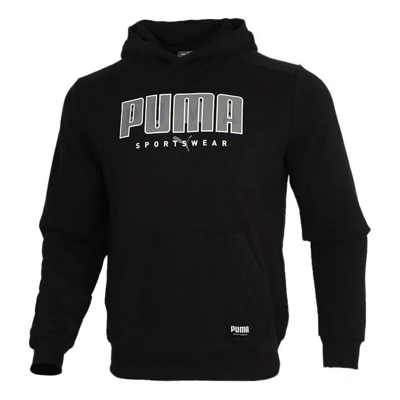 PUMA Athletics Casual Pullover Long Sleeves hooded Sports Black 586462-01 - 1