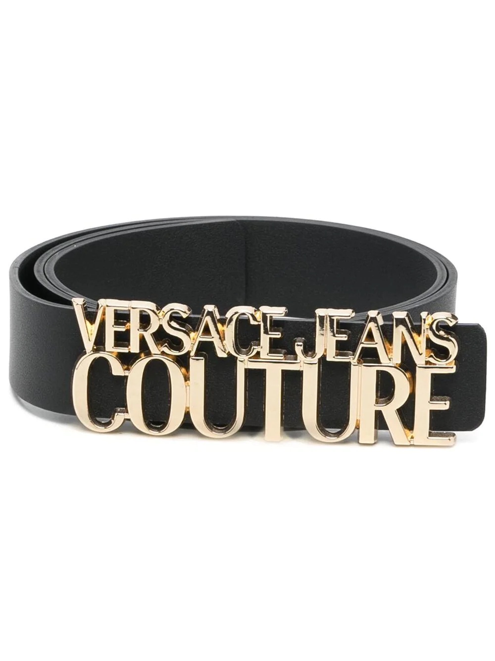 logo lettering buckled belt - 1