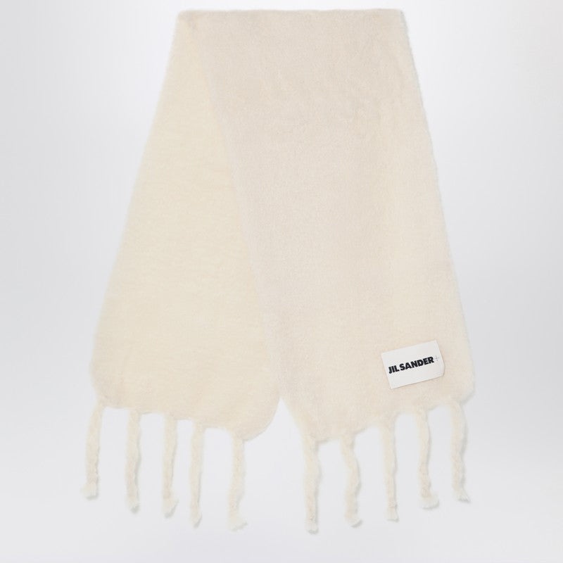 Jil Sander White Mohair Blend Scarf Women - 1