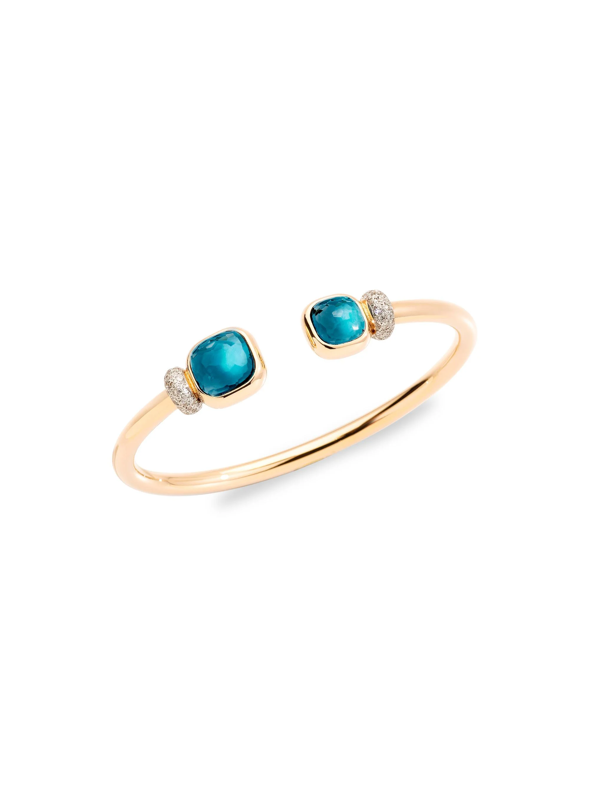 Nudo 18K Rose Gold, London Blue Topaz & Diamond Cuff - 1