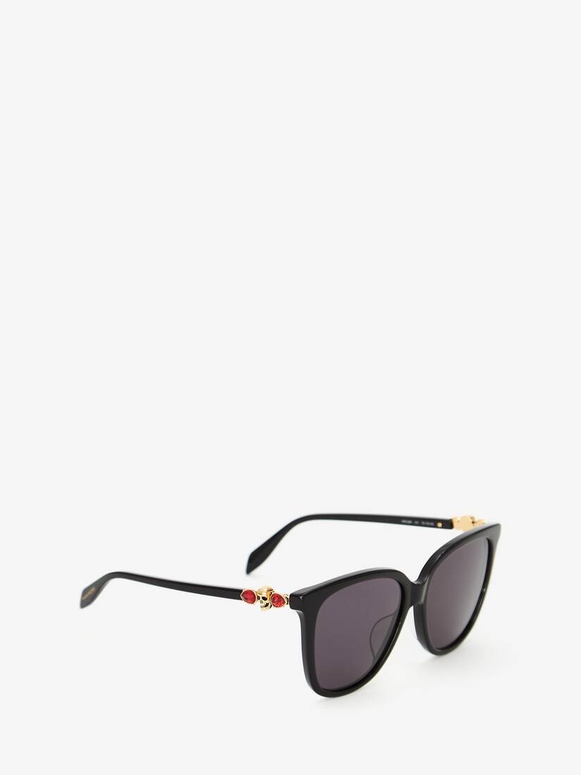 Skull Droplets Acetate Sunglasses in Black - 3