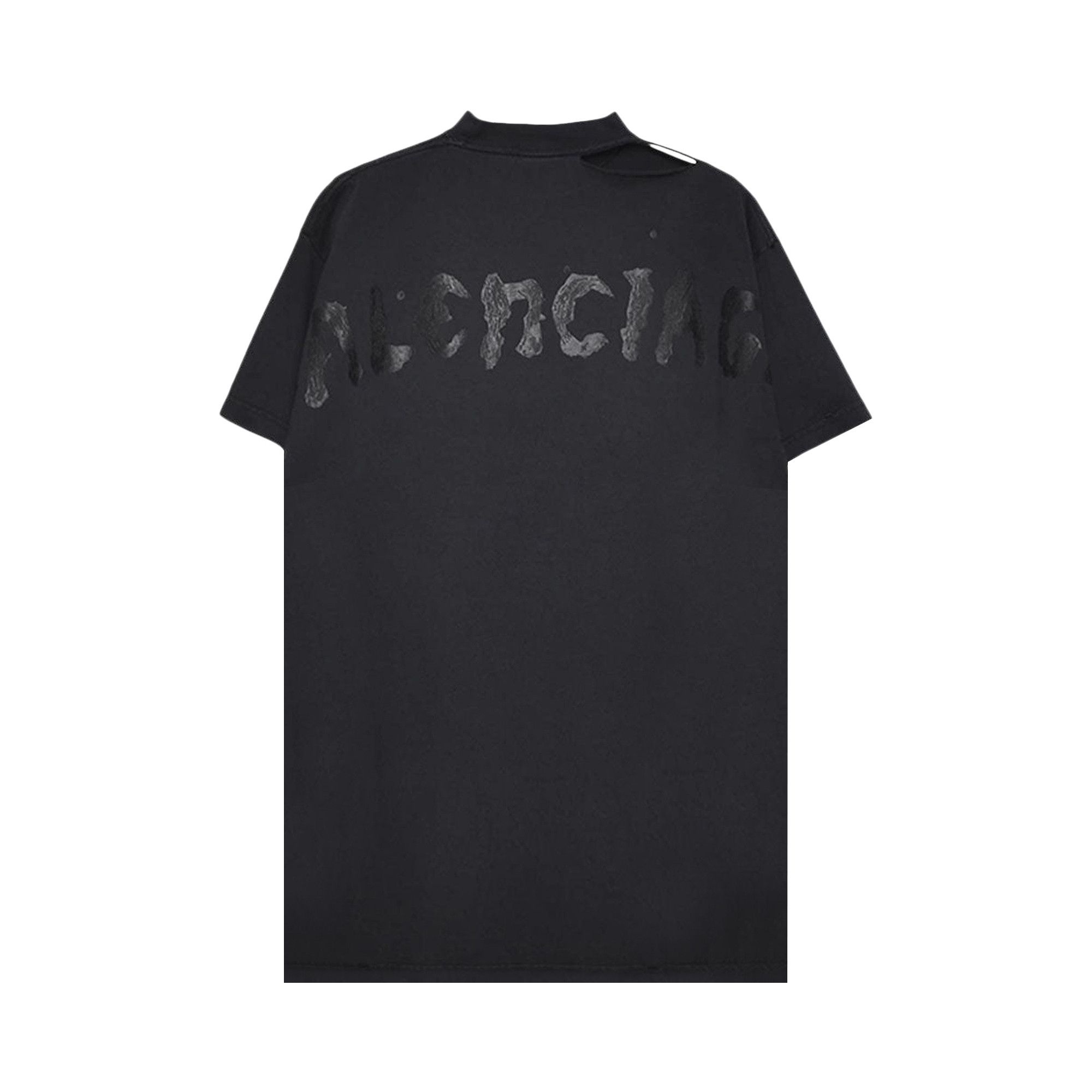 Balenciaga Logo T-Shirt 'Faded Washed Black' - 2