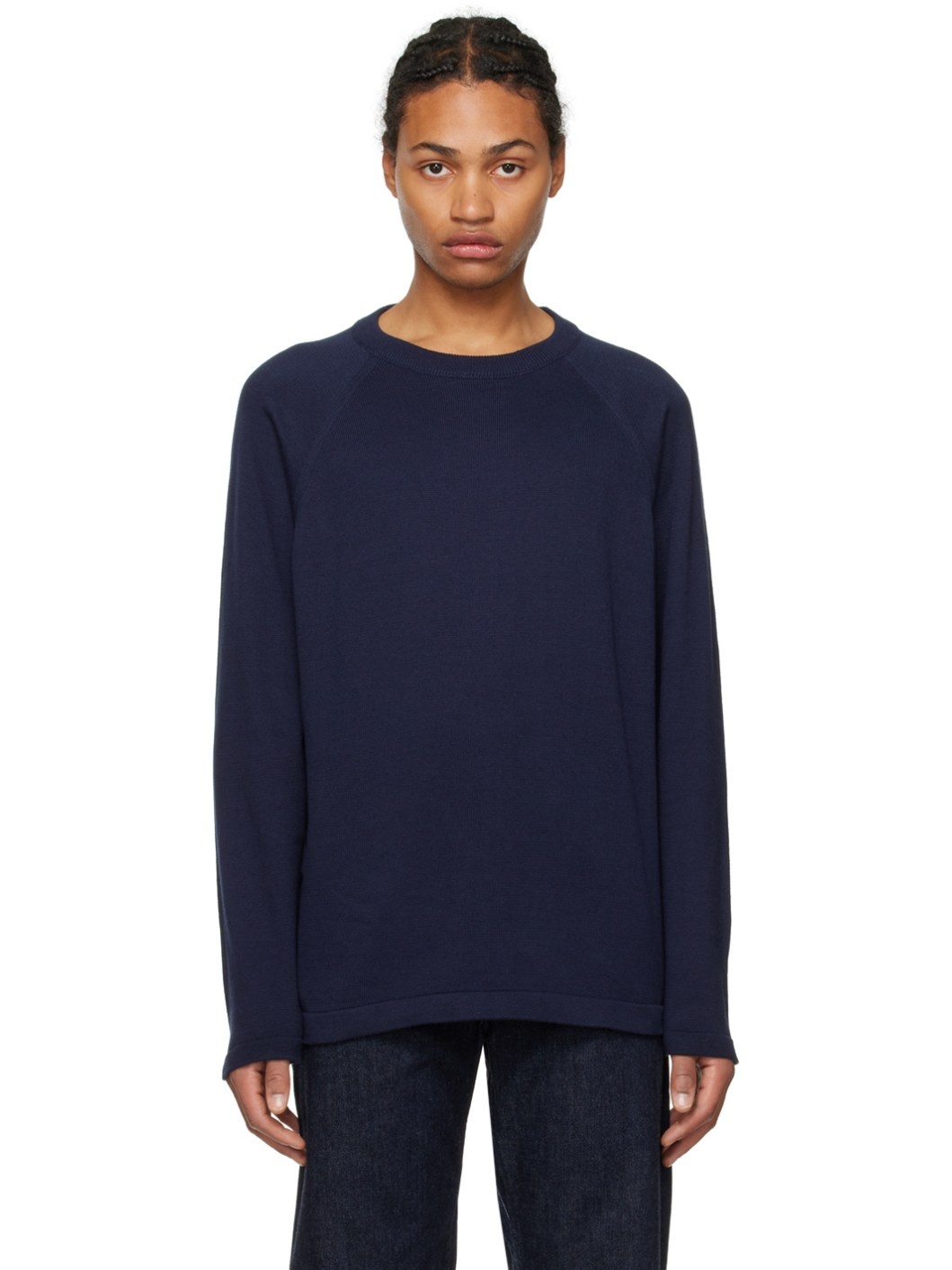 Nanamica Navy Crewneck Sweater | REVERSIBLE