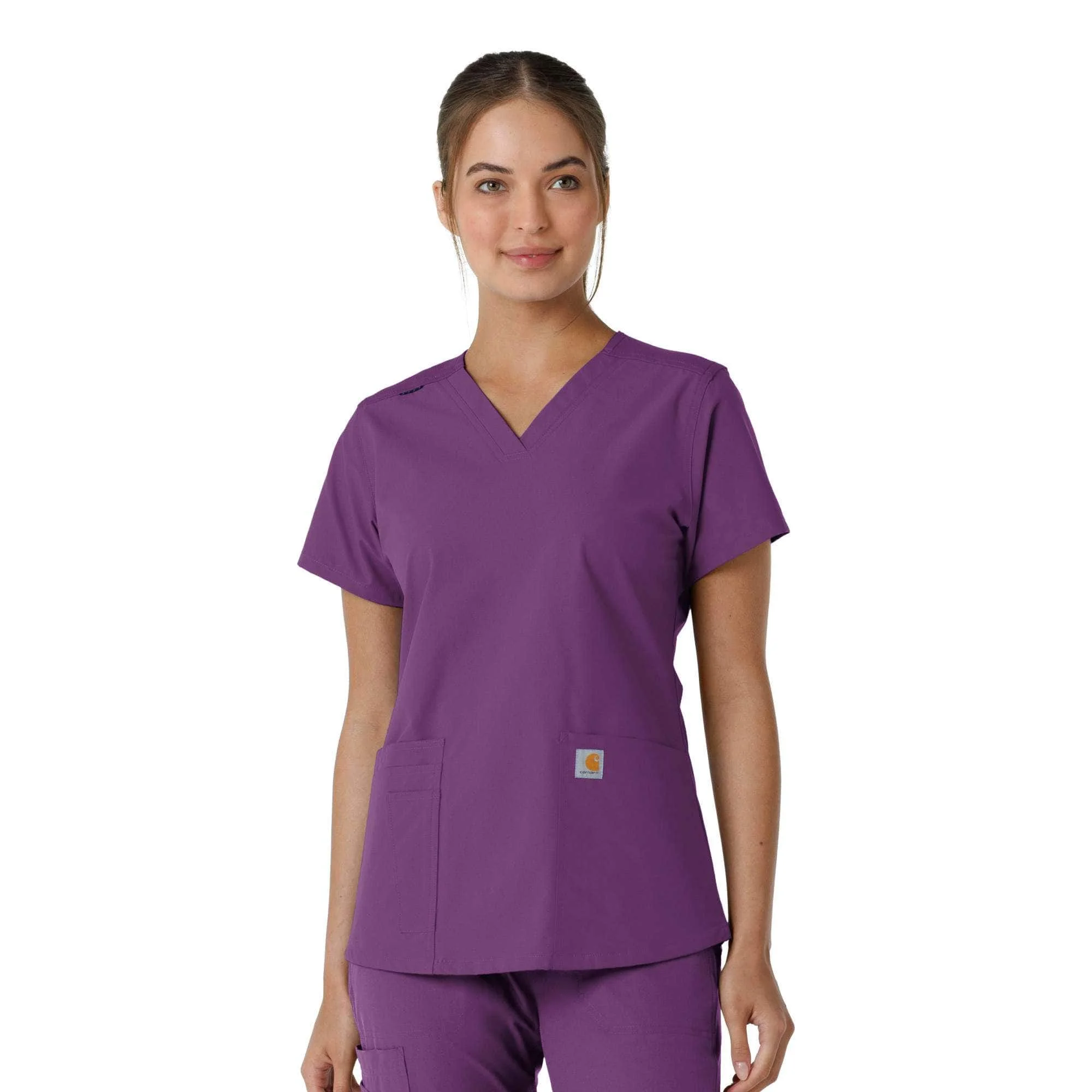 Women's Force Essentials V-Neck Knit Panel Scrub Top - 1