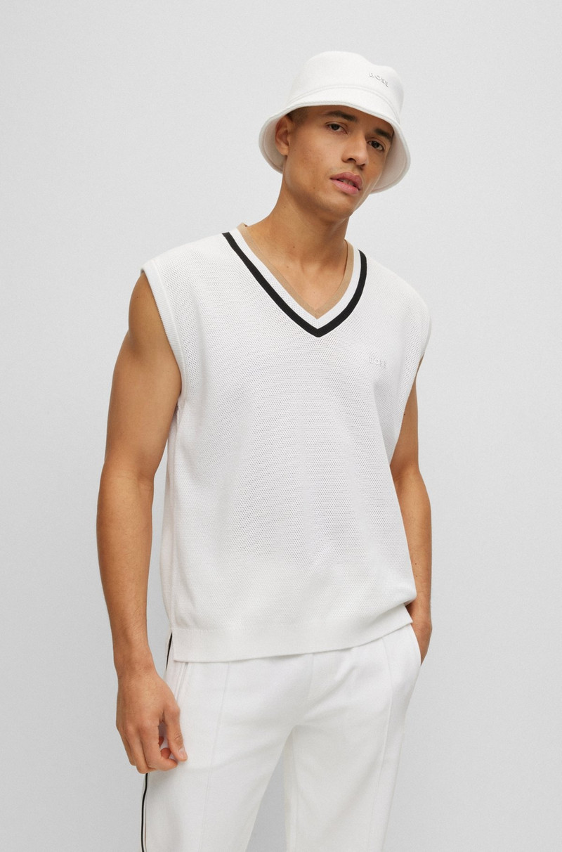 COTTON-PIQUÉ BUCKET HAT WITH LOGO DETAIL 4