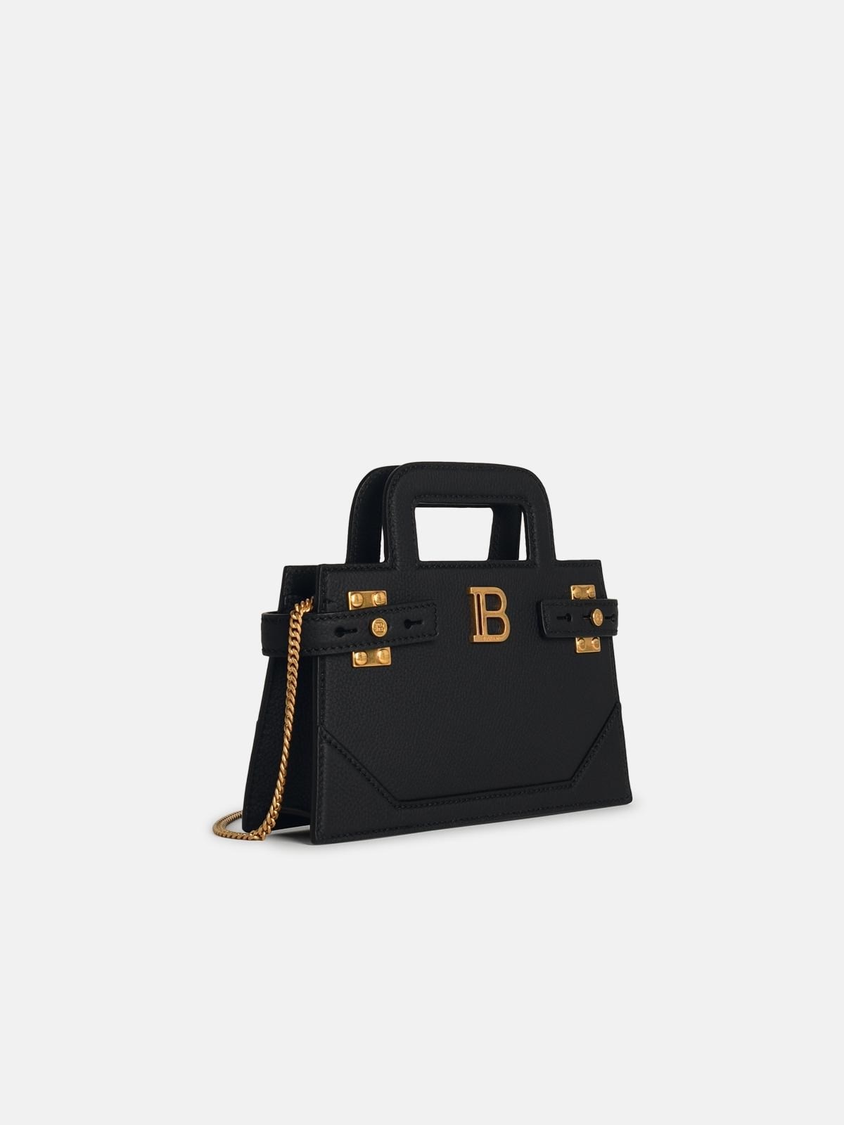 SMALL 'B-BUZZ' BLACK LEATHER BAG - 2