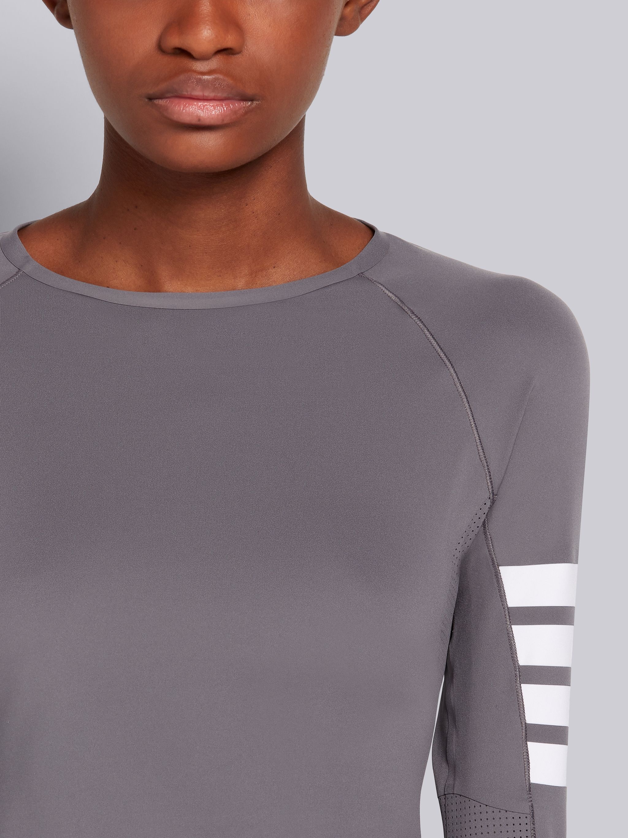 Medium Grey Piece-dyed Interlock 4-Bar Compression Tee - 5