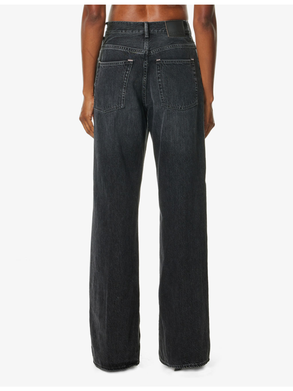 55 faded-wash wide-leg mid-rise denim jeans - 4