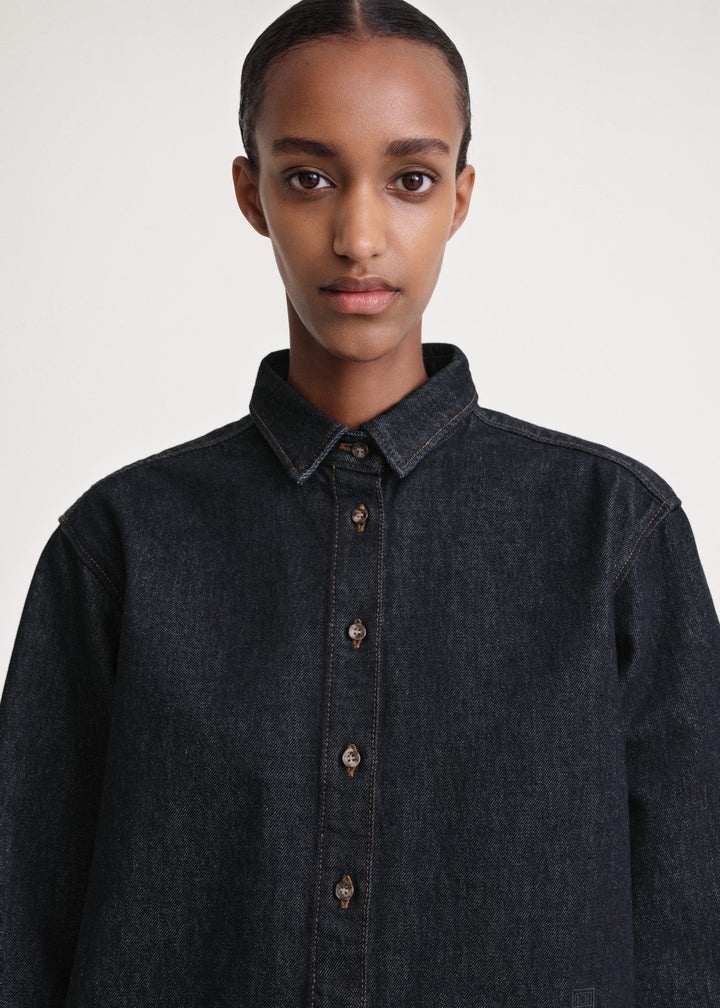 Signature denim shirt dark indigo - 5