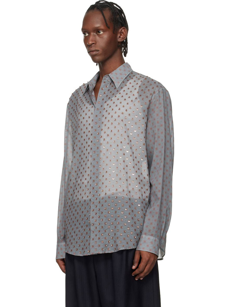 Dries Van Noten Gray Sequinned Shirt outlook